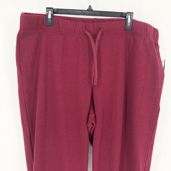 Ideology Womems Fleece Jogger Pants XXL Red Maroon Drawstring Casual Pull On NWT - Picture 3 of 9